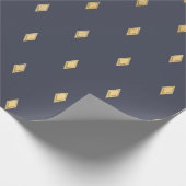 Einfaches, modernes Gold Diamond Navy Blue Muster Geschenkpapier (Ecke)