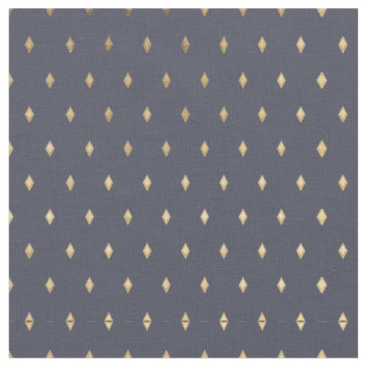Einfaches, modernes Gold Diamond Navy Blue Muster Stoff (Nahaufnahme)