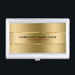 Einfaches modernes Gold-Metallic-Design Visitenkarten Etui<br><div class="desc">Elegantes,  schlichtes Imitat mit goldfarbenem Metalldesign und Edelstahlaussehen. Vollständig anpassbare Vorlage für Visitenkarten. Wenn Sie Hilfe bei der Anpassung eines meiner Designs benötigen,  kontaktieren Sie ArtOnWear Designer. Kostenlose Textformatierung mit Live-Hilfe auf Anfrage.</div>