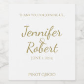 Einfaches modernes Gold-Metallic-Hochzeitsweinlabe Weinetikett (Einzelnes Label)