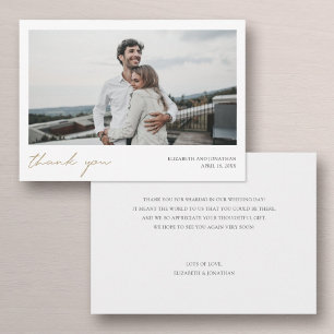 Einfaches, modernes Gold Script benutzerdefinierte Dankeskarte