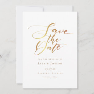 Einfaches modernes goldenes Skript  Save The Date