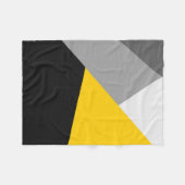 Einfaches modernes graues gelbes und schwarzes Geo Fleecedecke (Vorderseite (Horizontal))
