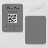 Einfaches, modernes Gray Wedding Scan QR Code Begleitkarte (Vorne/Hinten)