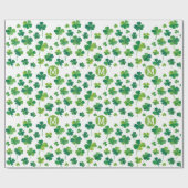 Einfaches modernes Green Luck Kleeblatt Patrick Mo Geschenkpapier (Flach)