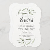 Einfaches, modernes Greenery Leaf Brautparty Brunc Einladung (Vorne/Hinten)
