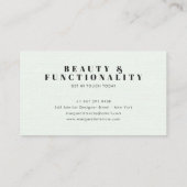 Einfaches, modernes, grünes Leinen mit elegantem A Visitenkarte (Rückseite)