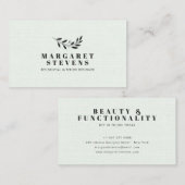 Einfaches, modernes, grünes Leinen mit elegantem A Visitenkarte (Vorne/Hinten)