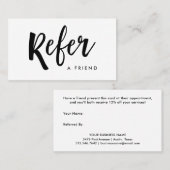 Einfaches modernes handgeschriebenes Skript | Empfehlungskarte (Vorne/Hinten)