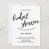 Einfaches, modernes Handwriting-Brautparty Einladung (Vorderseite)