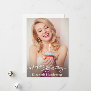 Einfaches modernes Happy Birthday Foto Feiertagskarte