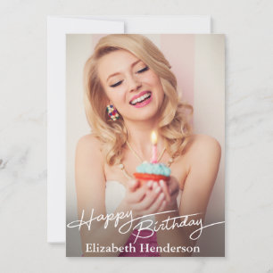 Einfaches modernes Happy Birthday Foto Karte