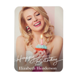 Einfaches modernes Happy Birthday Foto Magnet