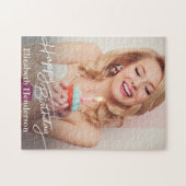 Einfaches modernes Happy Birthday Foto Puzzle (Horizontal)