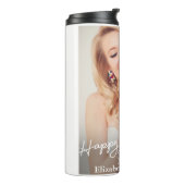 Einfaches modernes Happy Birthday Foto Thermosbecher (Nach links gedreht)