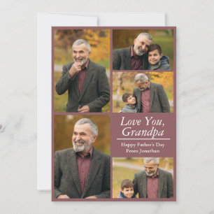 Einfaches modernes Happy Vathers Day Grandpa Foto Feiertagskarte
