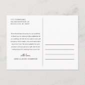 Einfaches modernes Heart Script Wedding Foto Viele Postkarte (Rückseite)