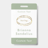 Einfaches Modernes Hellgrünes Geschäftslogo Anpass Ausweis (Vorderseite)