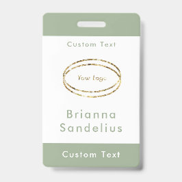 Einfaches Modernes Hellgrünes Geschäftslogo Anpass Ausweis