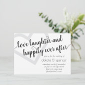 Einfaches modernes Herz | Klassisch Schwarz und We Einladung (Stehend Vorderseite)