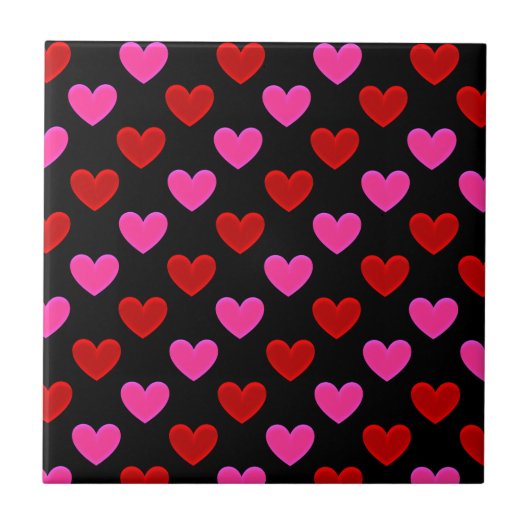 Einfaches modernes Herzmuster Fliese (Vorderseite)