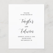 Einfaches modernes Hochzeitsprogramm (Vorderseite)