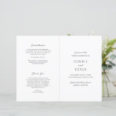Einfaches modernes Hochzeitsprogramm (Stehend Vorderseite)