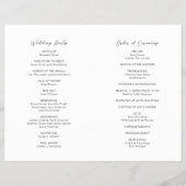 Einfaches modernes Hochzeitsprogramm zum Budgetpre (Hinten)