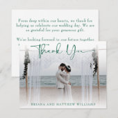 Einfaches modernes Hochzeitsstift Foto Dankeschön- Dankeskarte (Vorne/Hinten)