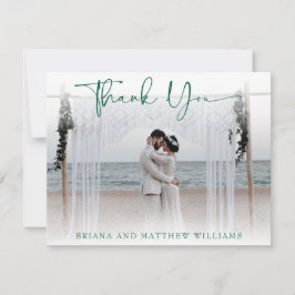 Einfaches modernes Hochzeitsstift Foto Dankeschön- Dankeskarte