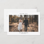 Einfaches modernes Hochzeitsstift Foto Dankeschön- Dankeskarte (Vorne/Hinten)