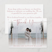 Einfaches modernes Hochzeitsstift Foto Dankeschön- Dankeskarte (Vorne/Hinten)