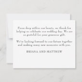 Einfaches modernes Hochzeitsstift Foto Dankeschön- Dankeskarte (Rückseite)