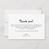 Einfaches modernes Hochzeitsstift Foto Dankeschön- Dankeskarte (Rückseite)