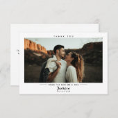 Einfaches modernes Hochzeitsstift Foto Dankeschön- Dankeskarte (Vorne/Hinten)