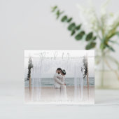 Einfaches modernes Hochzeitsstift Foto Dankeschön- Dankeskarte (Stehend Vorderseite)