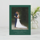 Einfaches modernes Hochzeitsstil-Foto Dankeskarte (Stehend Vorderseite)