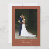 Einfaches modernes Hochzeitsstil-Foto Dankeskarte (Vorderseite)