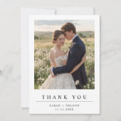 Einfaches modernes Hochzeitsstil-Foto Dankeskarte (Vorderseite)