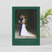 Einfaches modernes Hochzeitsstil-Foto Dankeskarte (Stehend Vorderseite)