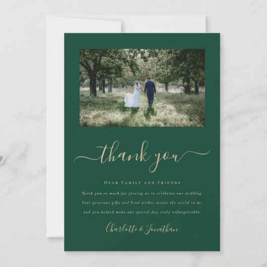 Einfaches modernes Hochzeitsstil-Foto Dankeskarte (Rückseite)