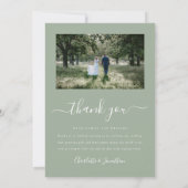 Einfaches modernes Hochzeitsstil-Foto Dankeskarte (Rückseite)