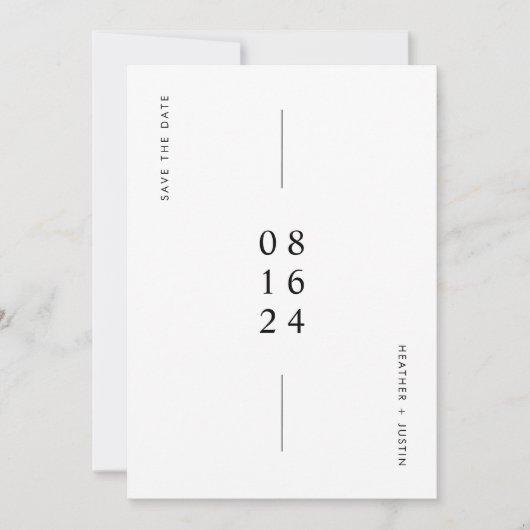 Einfaches modernes Hochzeitsstil Save the Date (Vorderseite)