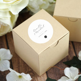 Einfaches, modernes Hochzeitstickers-Circle Runder Aufkleber