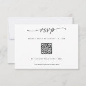Einfaches, modernes Hochzeitstil-QR-Herz RSVP Karte (Vorderseite)