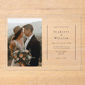 Einfaches, modernes, horizontales Foto Acryleinladungen (Vorderseite)