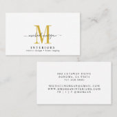 Einfaches modernes Innendesigner-Script Geschäft Visitenkarte (Vorne/Hinten)