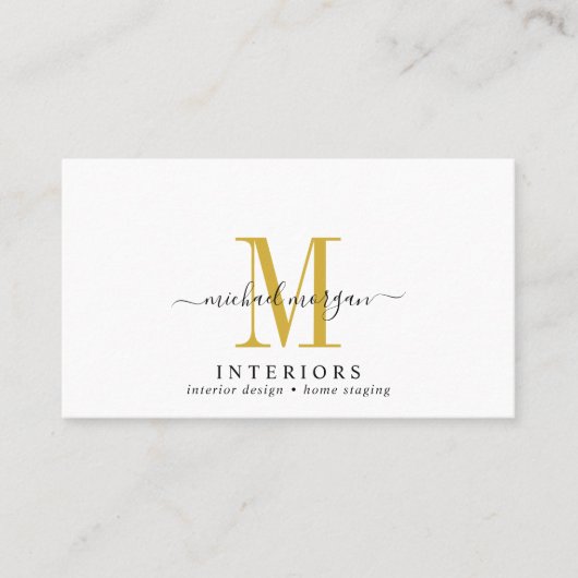 Einfaches modernes Innendesigner-Script Geschäft Visitenkarte (Vorderseite)