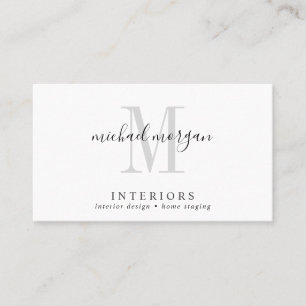 Einfaches modernes Innendesigner-Script-Monogramm Visitenkarte