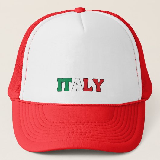 Einfaches, modernes italienisches Flag-Apparel Truckerkappe (Vorderseite)